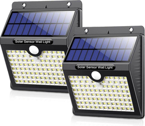 Lampada da esterno solare con sensore di movimento - 97 LED - Luce bianca - Illuminazione da giardino a energia solare - Impermeabile IP65