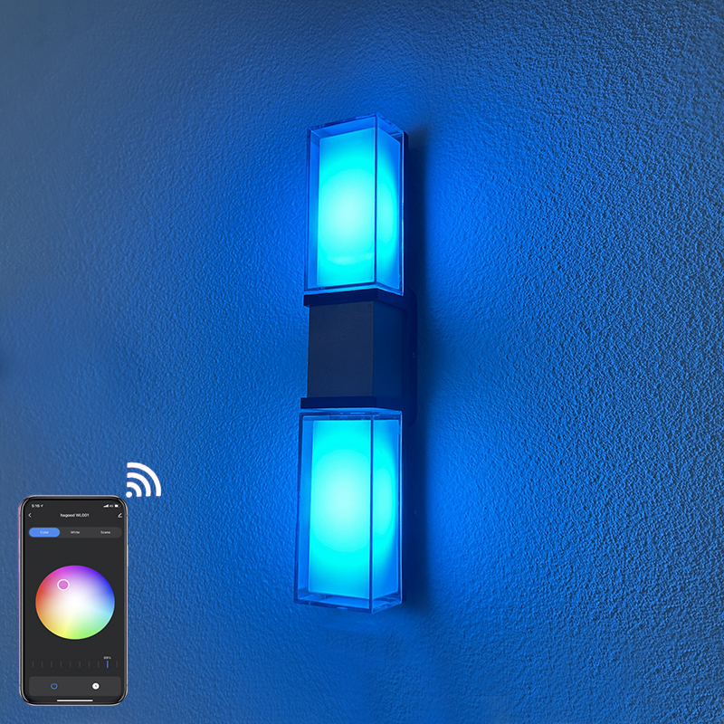 Lampada da parete di controllo APP Tuya da 9W lampada da parete a led per controllo app app luce di controllo app Lampada da parete cintura dorata Lampada da parete intelligente illuminazione esterna