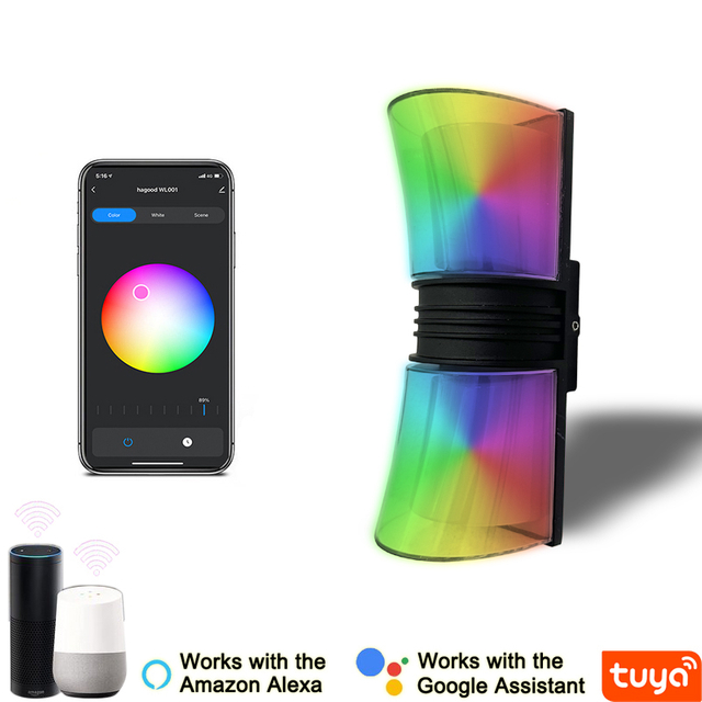 9W APP Control RGBW Home Bar Hotel Decorative Wifi Smart APP Applique da parete Lampade da parete a LED per esterni