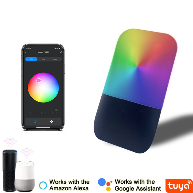 9W Tuya APP Lampada da parete di controllo Led Light App Control App Control Light App Controlled Led Lights Lampada da parete a fagiolo arcobaleno Lampada da parete intelligente