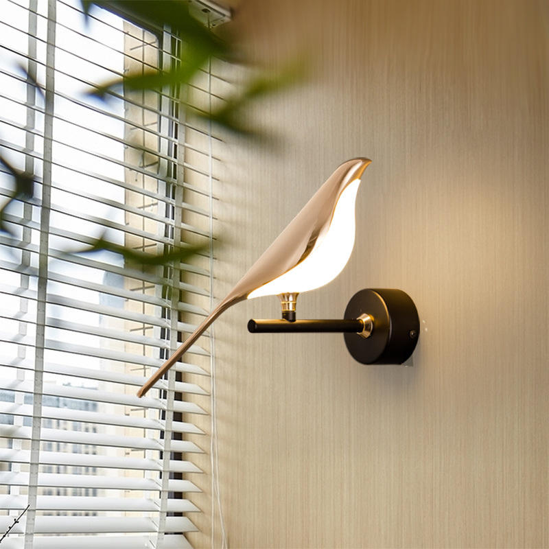 Hotelwandleuchte IP20 Lampada da parete a led per scale 3W Indoor Chip luminoso dorato Nachtlampje Applique Bird Nachttischlampe Unique Night