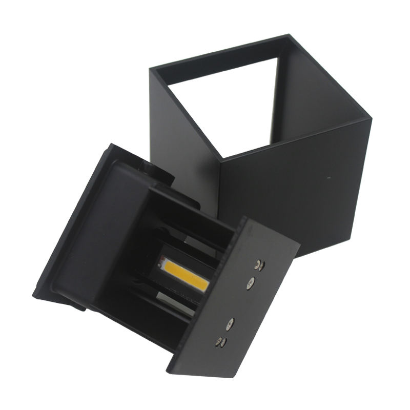 Stile industriale 12W AC85-265V Impermeabile IP65 Fascio regolabile in alluminio Lampada da parete impermeabile per esterni LED Cubo Popolare