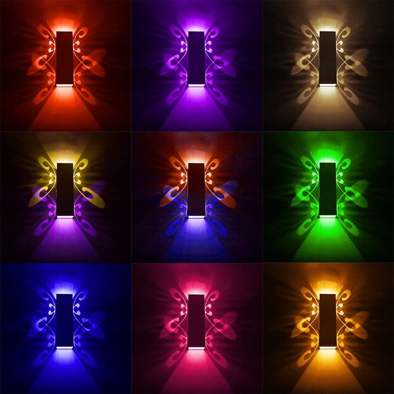 6W moderna applique da parete a LED Up Down Lighting Cube Sconce Lamp Fixture da parete per interni Butterfly Lighting Decoration