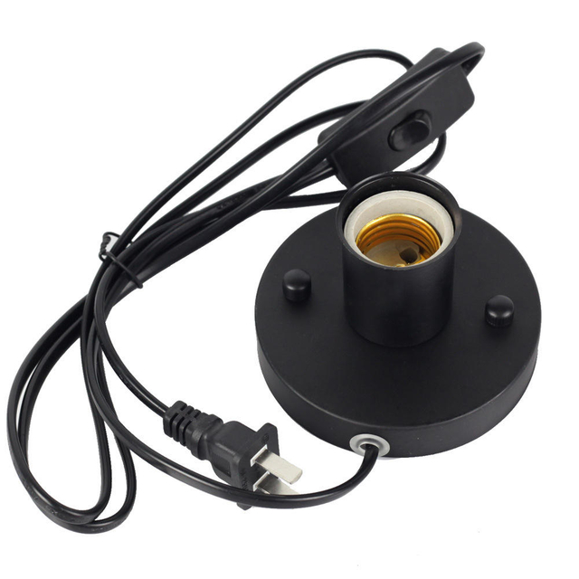 Base per lampada da tavolo in metallo lucido Supporto per base in ceramica Cavo da 6 piedi Interruttore on/off Spina E26/e27 Base a vite Ideale per lampada CFL