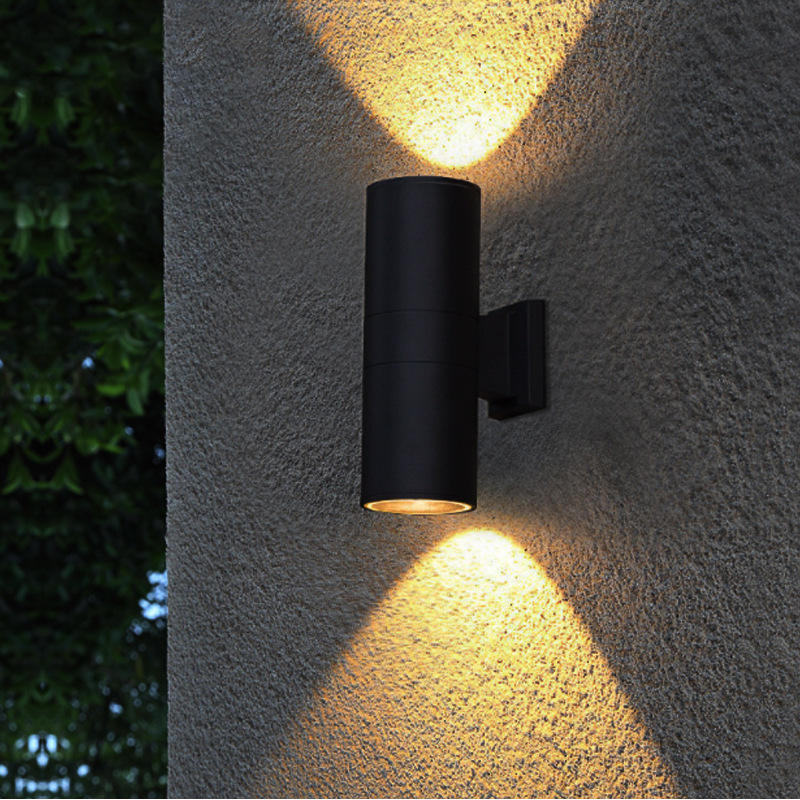 12W COB Up Down Lampada da parete a led per esterni a doppia testa Lampada da parete a cilindro Lampada da balcone per interni Lampada da portico IP65 impermeabile
