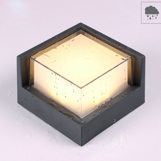 Lampada a led decorativa Illuminazione da parete quadrata in acrilico Lampada da parete impermeabile per interni con luce notturna per esterni in alluminio