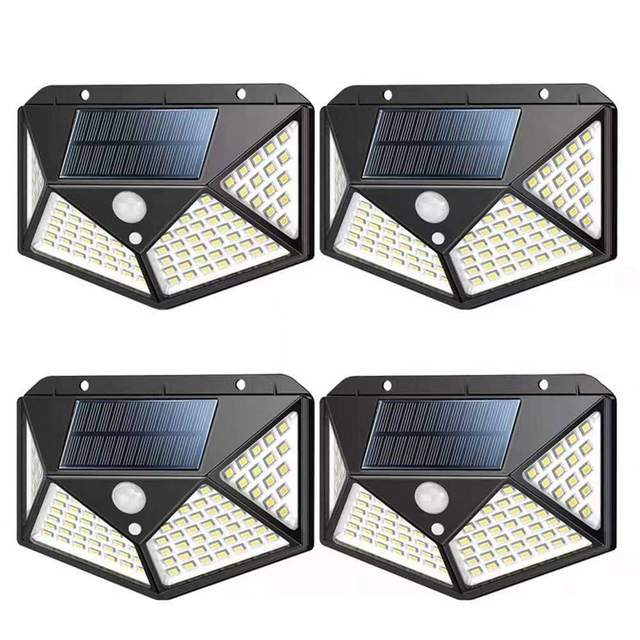 100 LED ip65 Luce solare Lampada solare per esterni Lampada da parete con sensore di movimento PIR Luce solare solare impermeabile per la decorazione del giardino