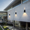 Lampada da parete per esterni a due teste con sensore solare Luci di sicurezza alimentate a LED Lampada da parete per esterni impermeabile IP 65