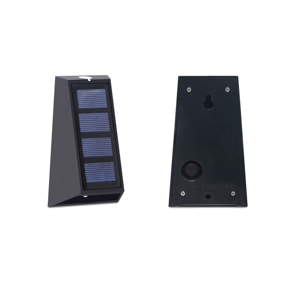 Lampada da parete per esterni a due teste con sensore solare Luci di sicurezza alimentate a LED Lampada da parete per esterni impermeabile IP 65