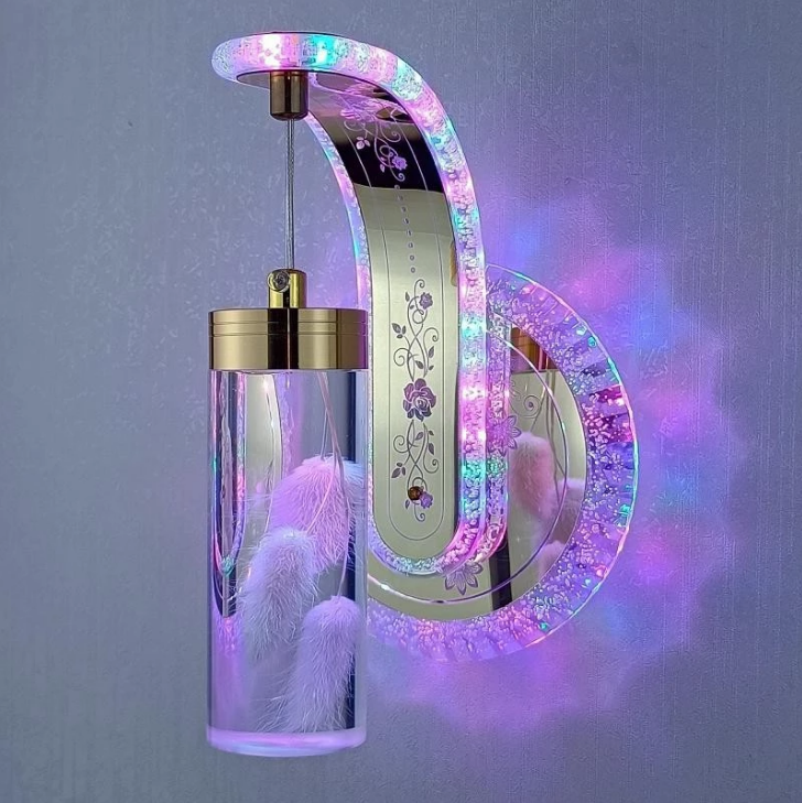 Nuova lampada da parete a led da comodino Camera da letto Hotel Lampade da bagno semplici Lampada da parete a led moderna creativa True Flower Ambra
