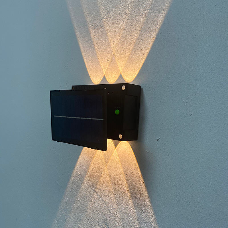 6W Solar Led Light Outdoor Impermeabile Solar Hight Lights Applique da parete Lampada da parete intelligente Lampada da parete solare Lampada da esterno