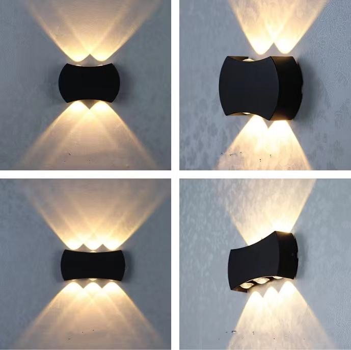 Lampada da parete ad arco a doppia testa per esterni a LED su e giù per scale Corridoio Corridoio Balcone Lampada da parete per esterni impermeabile
