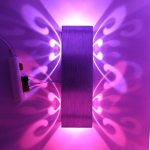 2023 nuovo arrivo 6W doppia farfalla alluminio led applique da parete per interni applique da parete bellezza camera sfondo fiore luce notturna