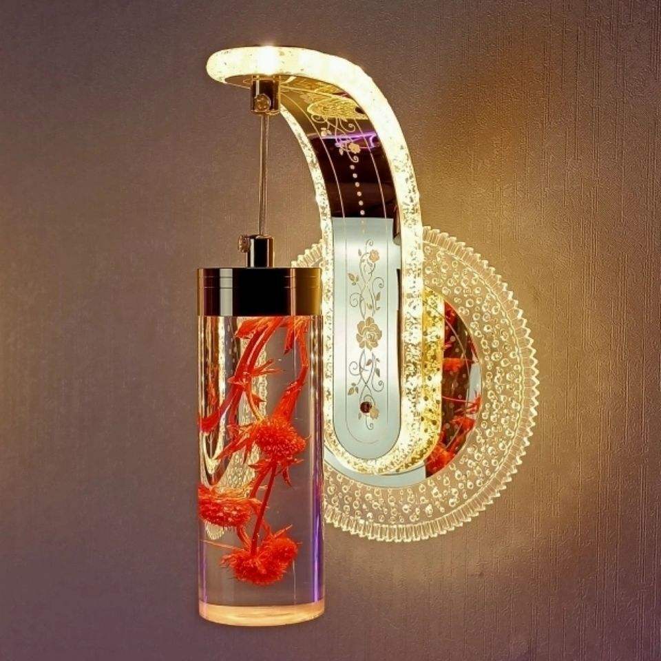 Nuova lampada da parete a led da comodino Camera da letto Hotel Lampade da bagno semplici Lampada da parete a led moderna creativa True Flower Ambra