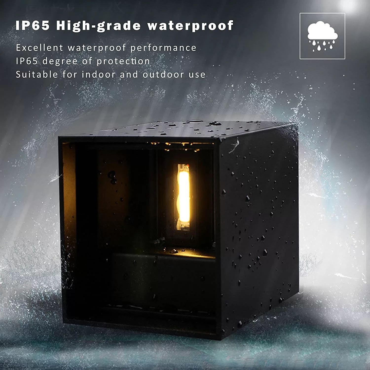 Lampada da parete impermeabile da esterno a cubo LED in alluminio da 12W impermeabile IP65 a fascio regolabile in stile industriale