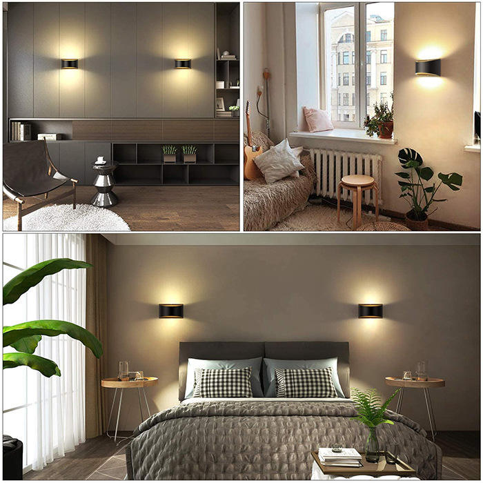 Lampada da parete a LED per interni da 10 W su e giù in alluminio Decorare Applique da parete Camera da letto Applique da parete a LED Illuminazione impermeabile