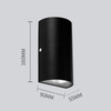 Alluminio COB Lampada da esterno 6W Impermeabile IP65 Lampada da parete Su e giù Portico Applique 85-265v Lampada da parete regolabile Cortile Portico