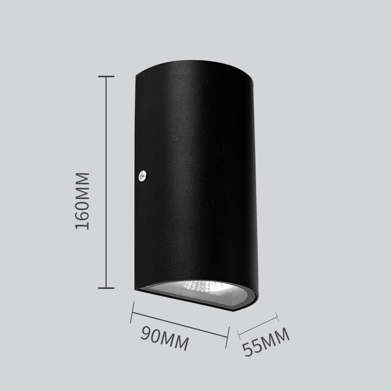 Alluminio COB Lampada da esterno 6W Impermeabile IP65 Lampada da parete Su e giù Portico Applique 85-265v Lampada da parete regolabile Cortile Portico
