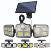 Hagood Lampada da parete a 3 teste impermeabile per esterni Tre teste 83 Luci di sicurezza alimentate a LED con sensore solare COB