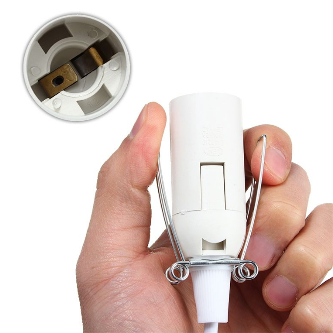 Cavo di alimentazione da 1,8 m Cavo con dimmer Interruttore ON OFF Clip in metallo E14 E27 Base per lampada Hanglamp Supporto per presa Cavo per Salt Rock liight