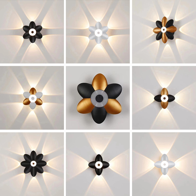 Applique da parete per esterni a LED Up Down Decorazione da parete luminosa Faretto Lotus Villa Corridor Balcone Corridoio Sfondo applique da parete