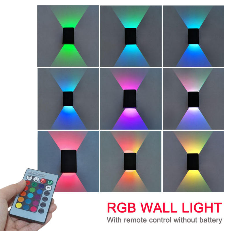 Lampada da parete a effetto luce da parete a LED RGB 5W con telecomando Lampada a bacchetta colorata per interni