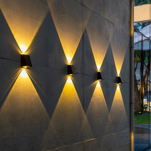 Lampada da parete a energia solare da giardino per esterni, decorazione da giardino, impermeabile su giù, a induzione, a rondella, applique Extrior altamente efficiente