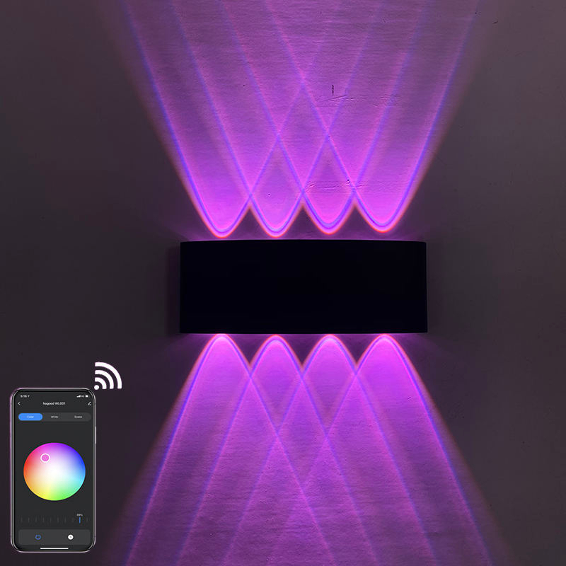 2022 Tuya APP Smart Home WiFi APP controllata 85-265V RGBW IP65 Lampada da giardino a Led impermeabile in alluminio Smart Led Outdoor Up And Down Wall Light