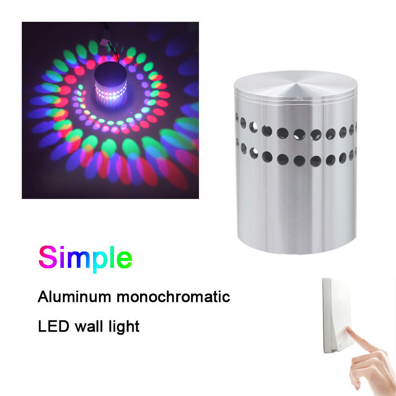 Luce mista di lampada da parete a foro a spirale con prezzo di fabbrica e fantasia moderna luce notturna per interni RGB con telecomando