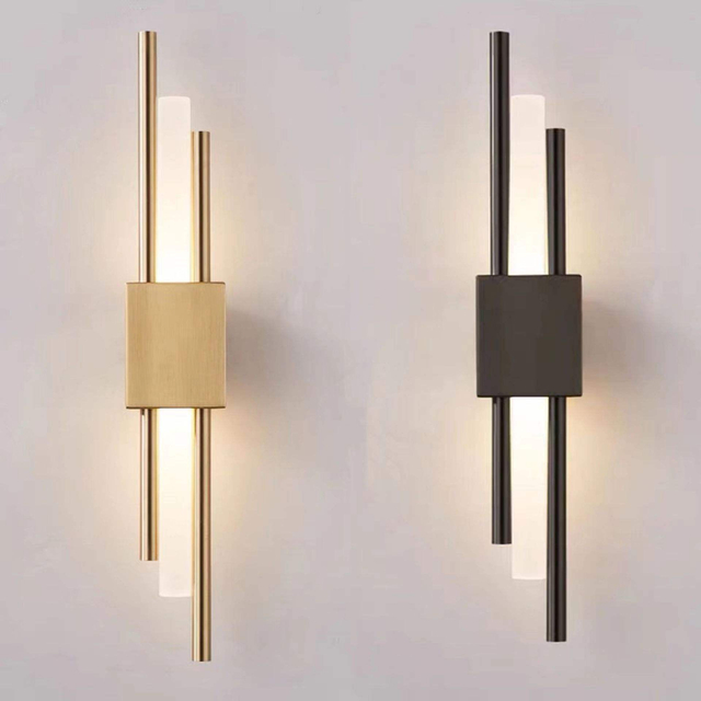 6W Lampada da parete a striscia lunga soggiorno sfondo parete studio camera da letto lampada da comodino semplice moderna luce nordica griglia creativa di lusso