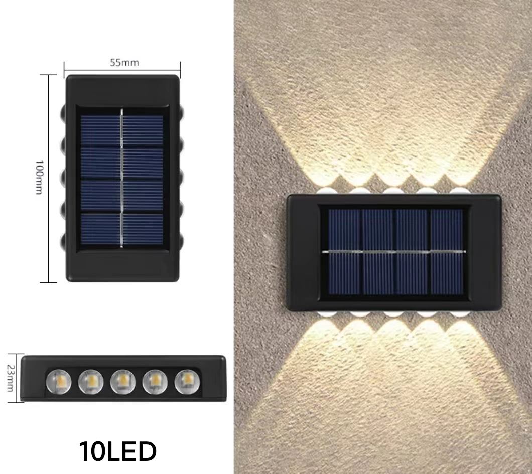  6LED su e giù applique da parete solare decorazione esterna giardino cortile casa applique da parete impermeabile luminoso merci esterne