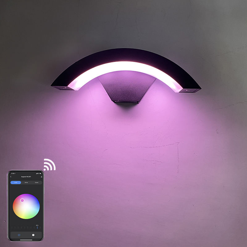 2023 Tuya App Smart lampada da parete LED lampada da parete intelligente IP65 impermeabile colorata alla moda lampada da parete decorativa