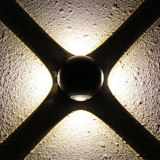 12W Big Size Arrival Ball Lights Outdoor Down Light Luci multicolori Lampade da parete esterne Apparecchio LED Wandlamp Lampade da parete a LED