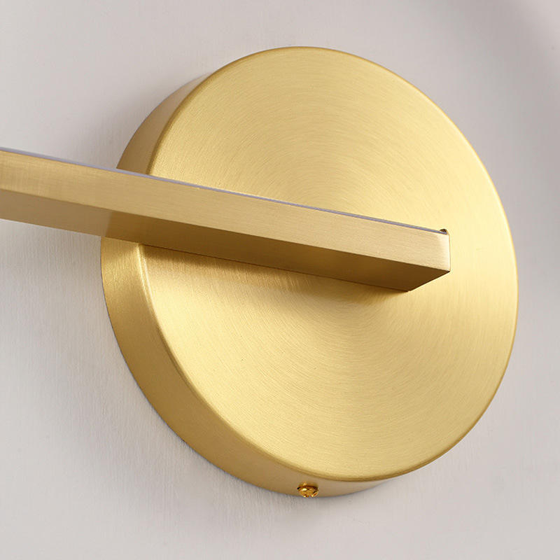 Lampada da parete moderna minimalista in rame Lampada da studio sul comodino della camera da letto del corridoio del corridoio americano Nordic Creative LED Mirror Light Furniture