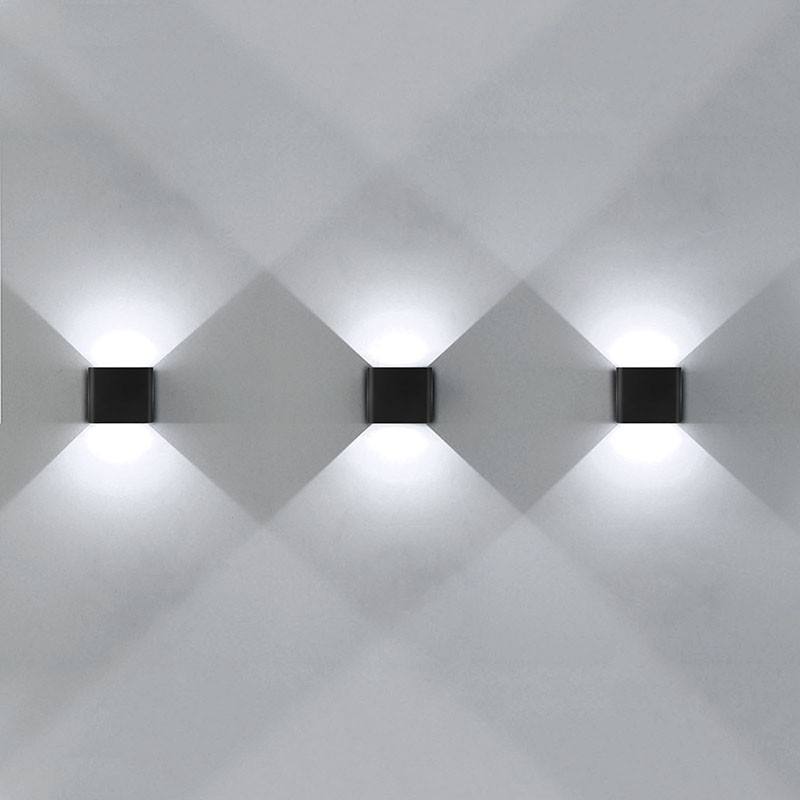 12W IP65 Illuminazione per esterni Lampada da parete moderna Lampada da parete a LED impermeabile per interni Soggiorno Applique da parete a led quadrata chiara
