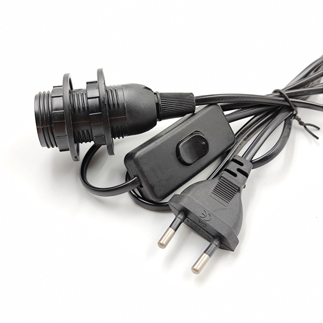 Spina a filo UE 303 interruttore Prolunga Cavo di alimentazione 303 Interruttore E14 doppio anello Cavo Vite Base Portalampada Lampada a sospensione a LED Portalampada