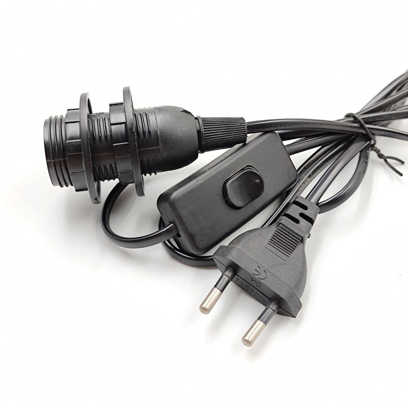 Spina a filo UE 303 interruttore Prolunga Cavo di alimentazione 303 Interruttore E14 doppio anello Cavo Vite Base Portalampada Lampada a sospensione a LED Portalampada