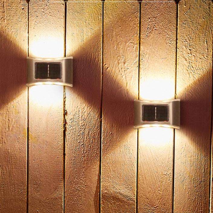Lampada solare 6LED IP65 Lampada da esterno impermeabile Lampada da parete per cortile per la decorazione della villa da giardino