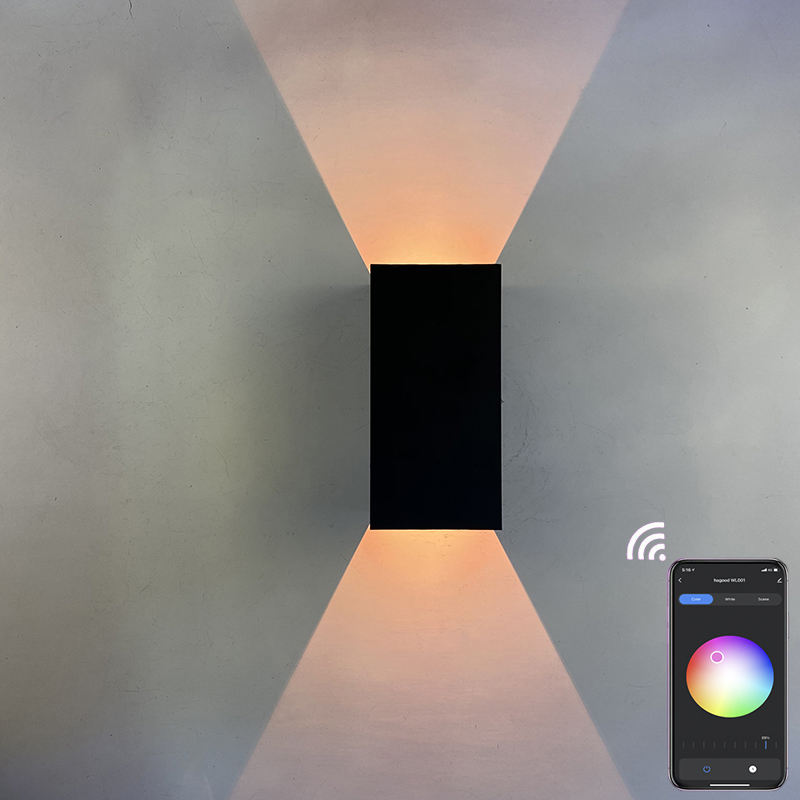 9W RGBW Lampada da parete Cambia colore Dimmerabile LED Comodino Ambiente IP65 Illuminazione Applique da parete Tuya APP WIFI Control Party Decorazioni per interni