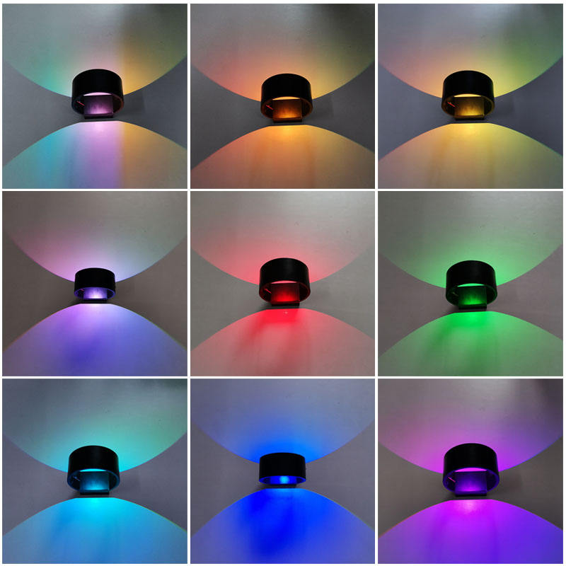 Lampada da parete Circle 5W RGB con controller per la decorazione di interni illumina le luci Lampada da parete a LED bianca/nera su e giù per la luce