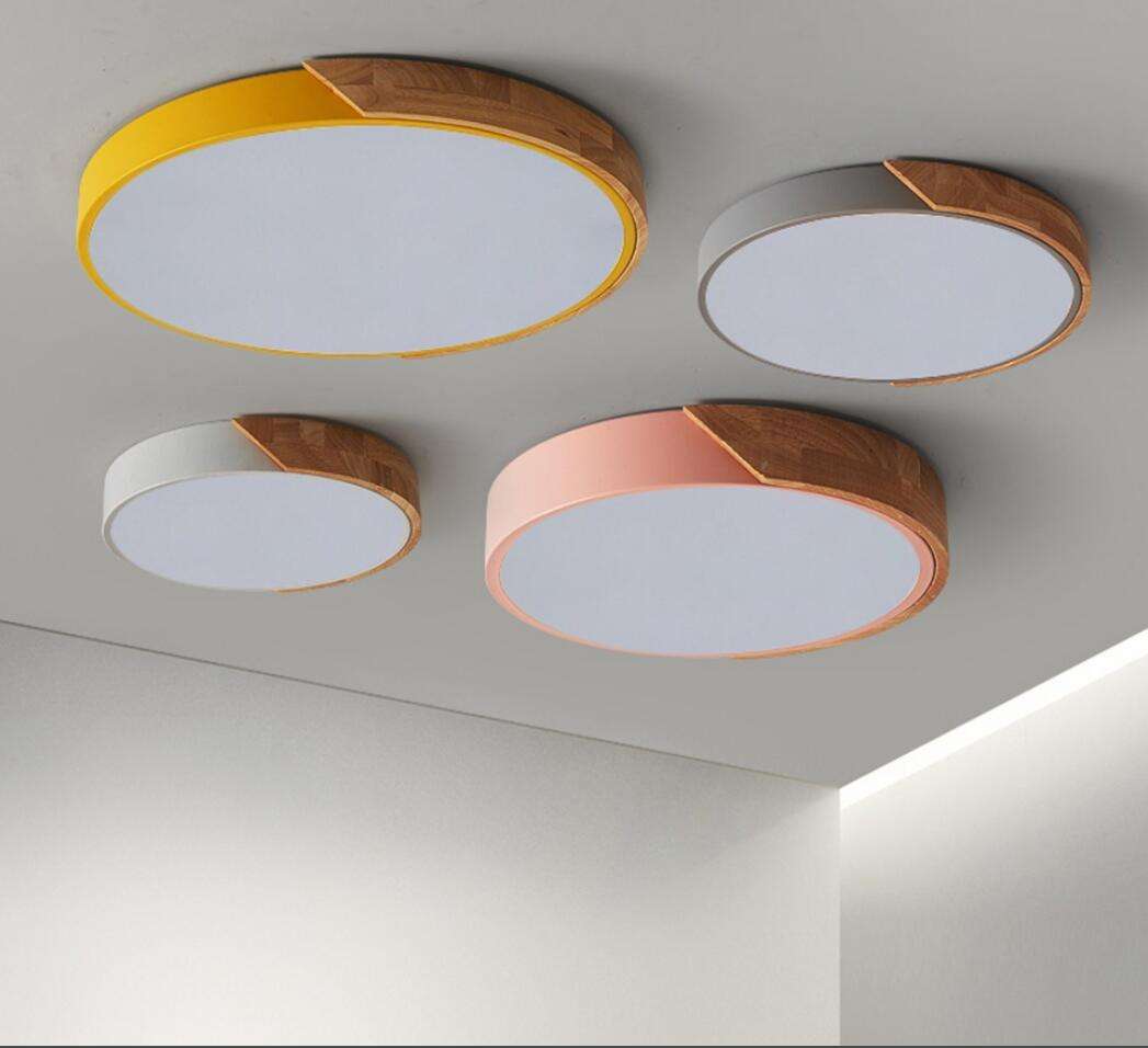 Moderna superficie montata camera da letto soggiorno illuminazione domestica rotonda rosa plafoniera nera, lampada da soffitto a led, plafoniera a led