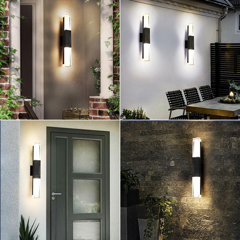 Lampada da parete a led in alluminio per esterni IP65 impermeabile Up Down applique da parete per illuminazione del corridoio del comodino della camera da letto delle scale di casa regolabile