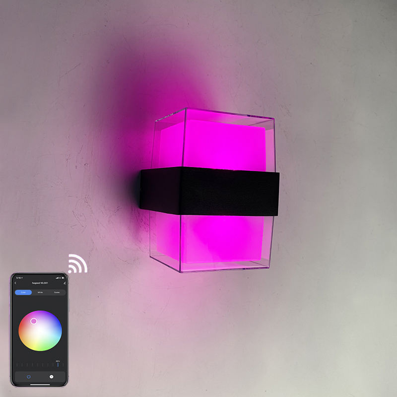 Tuya Graffiti Intelligent App Control RGBW Cambia colore Illuminazione per esterni Impermeabile IP65 Giardino Smart Wifi Lampada da parete a LED