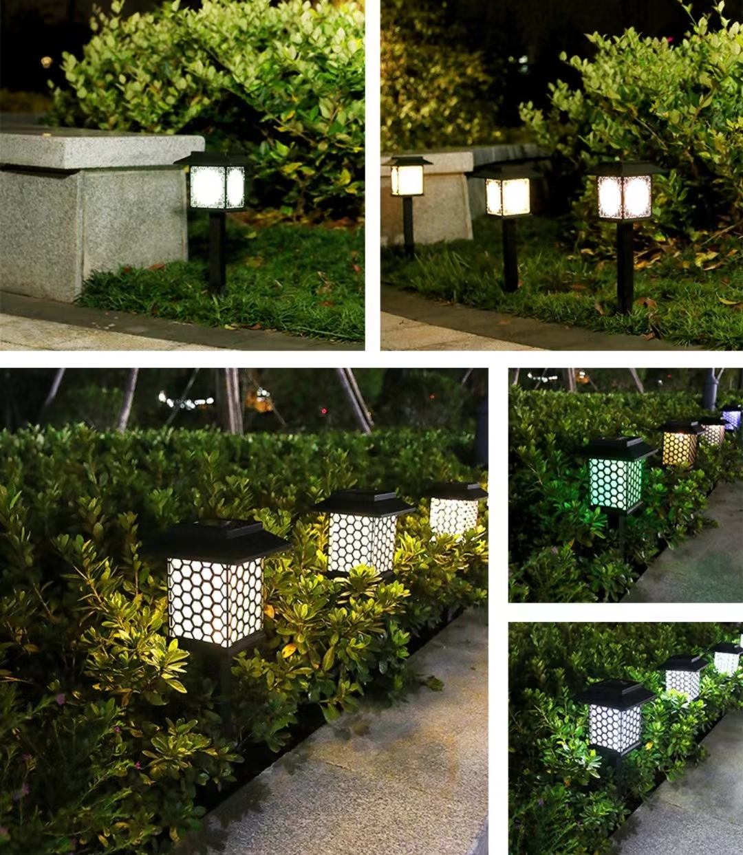 Tipo di casa Luce solare a LED impermeabile per esterni Lampada da prato solare Mini luce solare da giardino alimentata in stile cottage Spike Spot Piccola casa