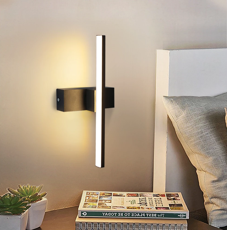 Lampade da parete moderne a LED 330 Camera da letto girevole 6W AC85V-265V Applique da parete Lampada nera Corridoio Decorazione per interni Illuminazione