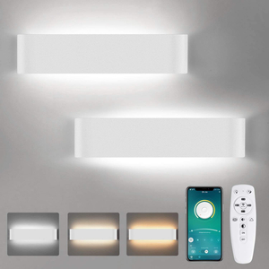 Lampada a led intelligente su e giù lampada da parete lunga 2.4G con controller applique da parete per interni applique da parete a LED a tre temperature di colore