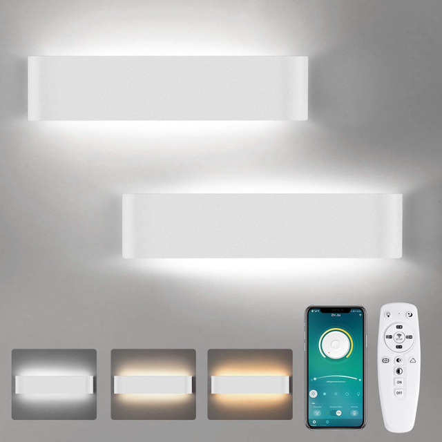 Lampada a led intelligente su e giù lampada da parete lunga 2.4G con controller applique da parete per interni applique da parete a LED a tre temperature di colore