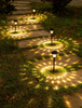 Lampada da prato solare in vetro luce giardino paesaggio decorazione inserita percorso lampada monocristallino polisilicio 600mah 1000MA batteria