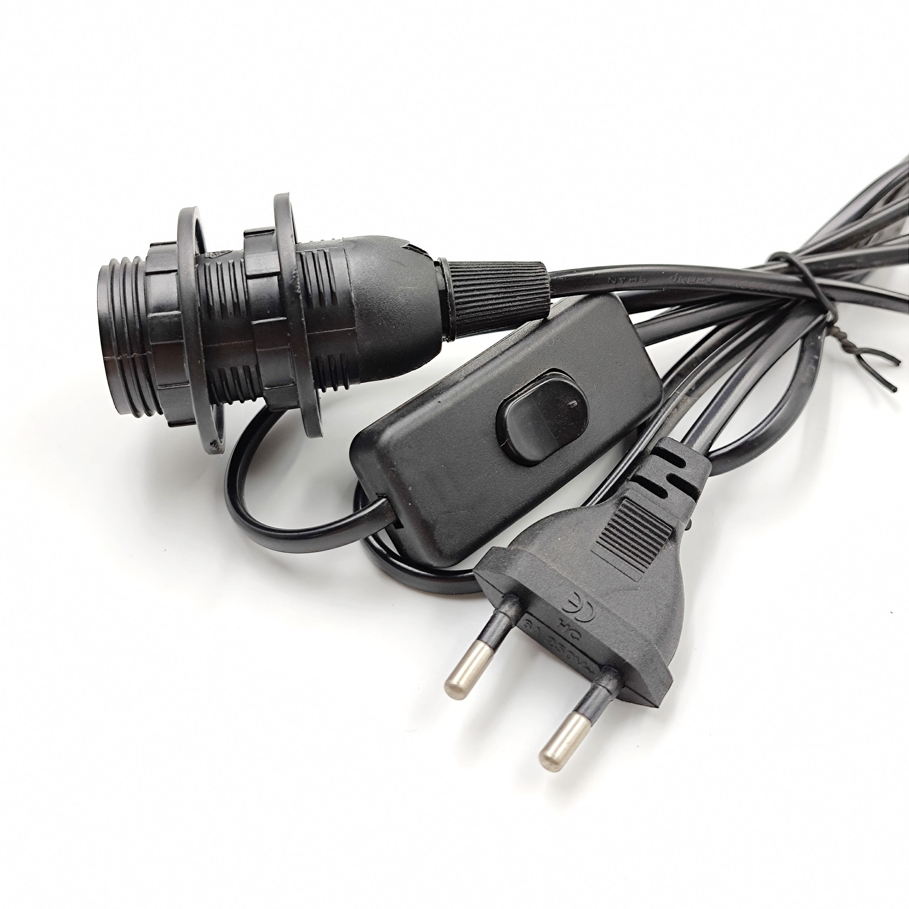 Spina a filo UE 303 interruttore Prolunga Cavo di alimentazione 303 Interruttore E14 doppio anello Cavo Vite Base Portalampada Lampada a sospensione a LED Portalampada