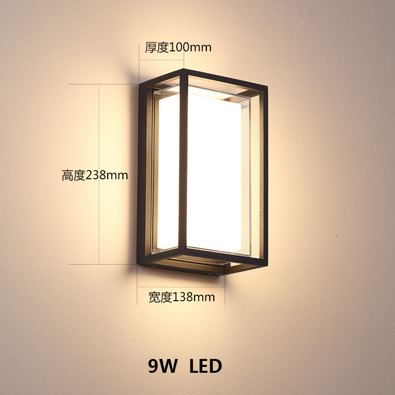 Lampada da parete a LED minimalista moderna in acrilico IP65 impermeabile 9W Lampada da parete a LED per esterni per interni per illuminazione stradale da giardino Astratto